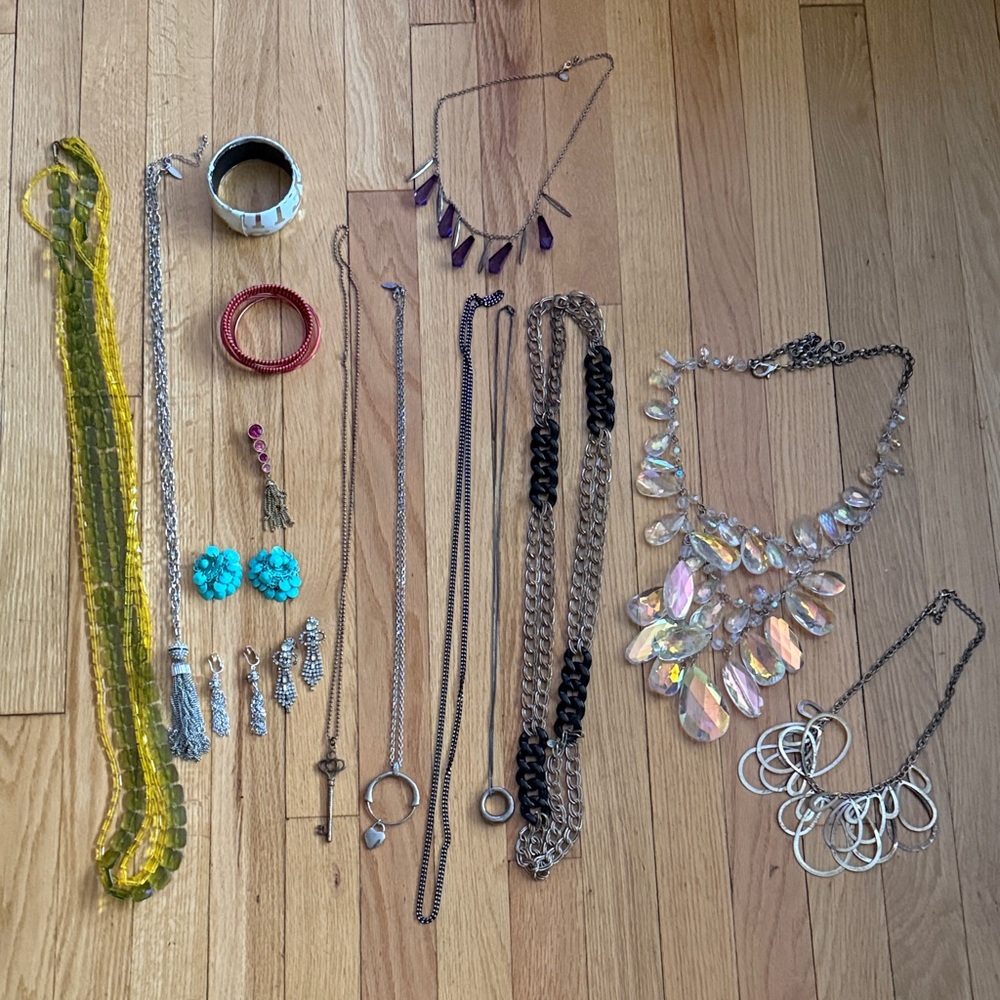 Costume Jewelry Lot – Necklaces, Bracelets, Earrings – Vintage + Modern Mix